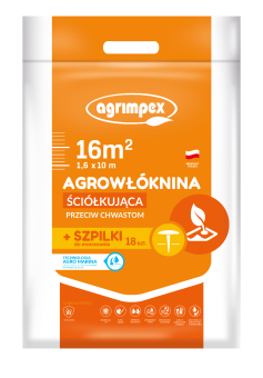 Agrowłóknina ściółkująca czarna 1,6x10m 50g+18 szpilek