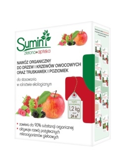 NAWÓZ ORGANICZNY GRANULOWANY do drzew i krzewów owocowych oraz truskawek i poziomek 1,2 kg SUMIN