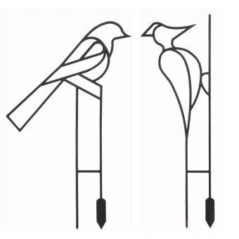 Lamela Podpórki do roślin ptaki - czarny