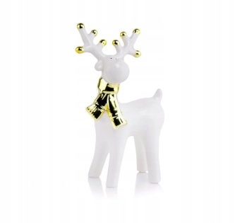 RENIFER ceramiczny biało-złoty 24cm