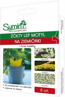 ŻÓŁTY Lep motyl na ziemiórki mszyce mączliki - 8 szt Sumin